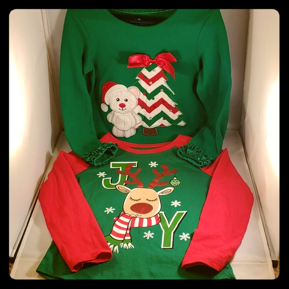 BARELY WORN 2 XMAS LONG SLEEVE SHIRTS.